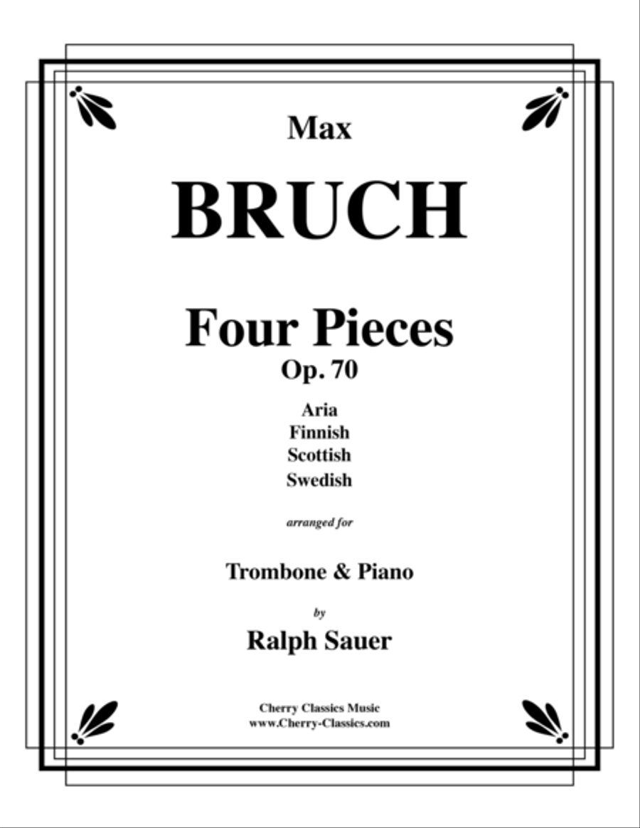 Four Pieces, Op. 70 for Trombone and Piano Piano Accompaniment scores gallery preview page 1