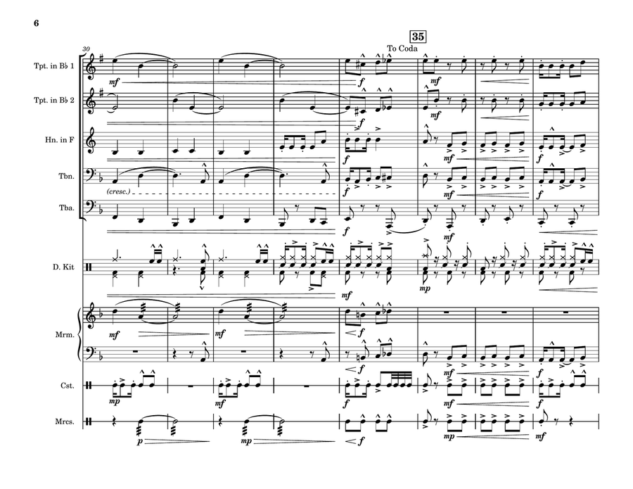 Africana Indagator Brass Quintet scores gallery preview page 6
