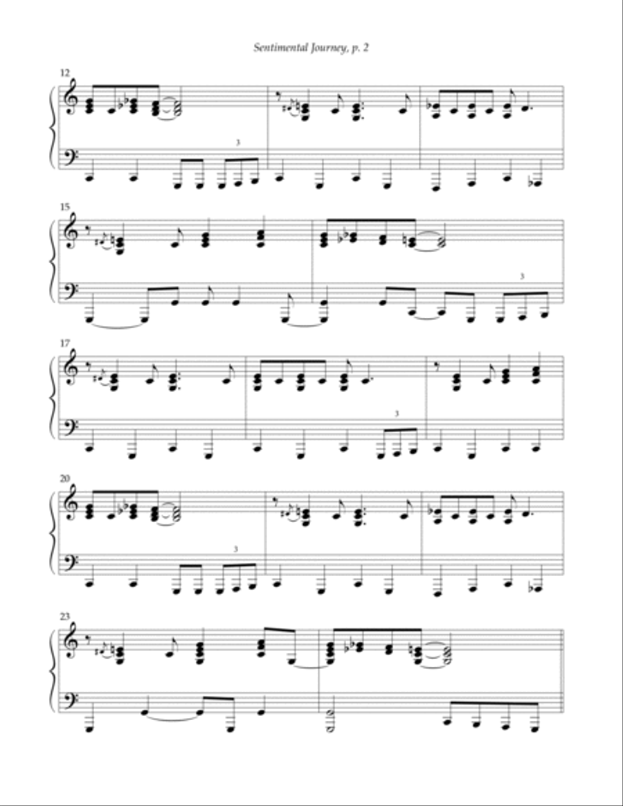 Sentimental Journey Piano Solo scores gallery preview page 2