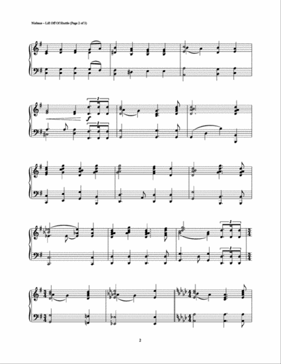 Lift Off Of Shuttle Lift Off Of Shuttle Piano Solo scores gallery preview page 2