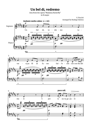 Un Bel Di Vedremo (from Madama Butterfly) - for Soprano - in B major