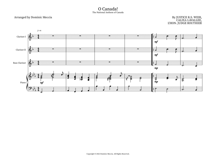 O Canada! Small Ensemble scores gallery preview page 1