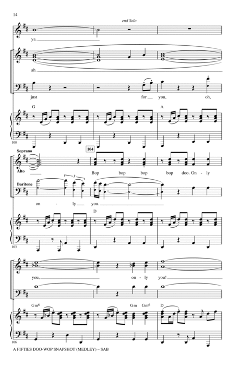 A Fifties Doo-Wop Snapshot (Medley) 3-Part scores gallery preview page 13