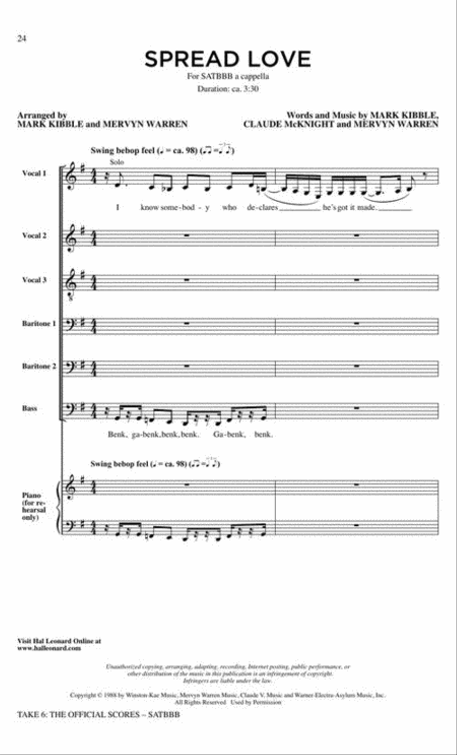 Take 6: The Official Scores Divisi scores gallery preview page 4