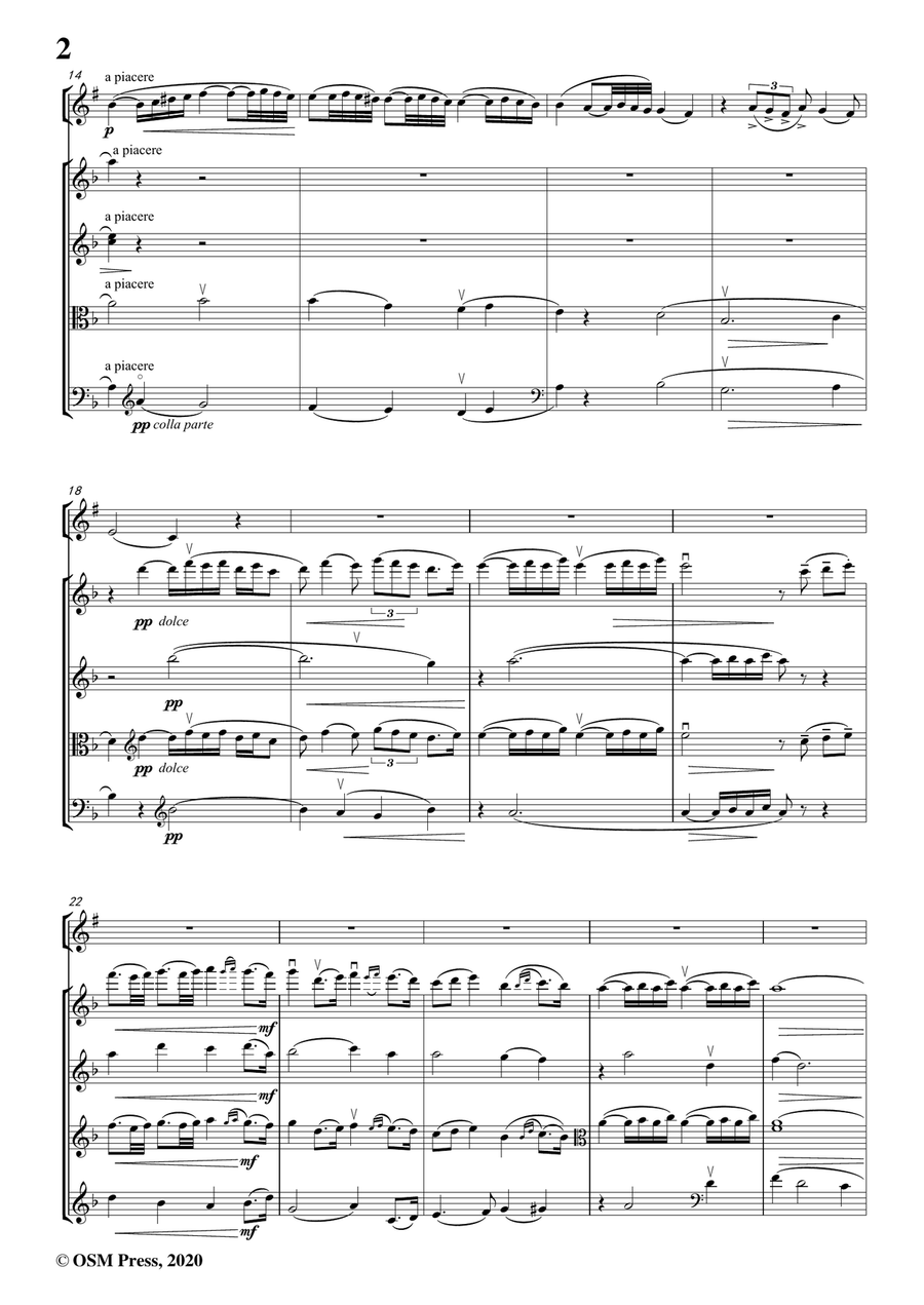 Glazunov-Rêverie orientale(Oriental Reverie),for Clarinet and Strings Small Ensemble scores gallery preview page 4