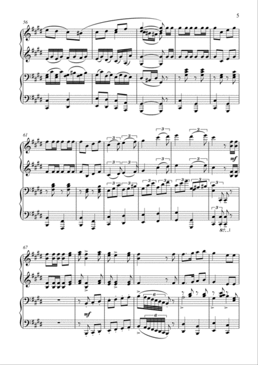 The Lone Ar-ranger! (Piano Duet - Four Hands) Piano Duet scores gallery preview page 5