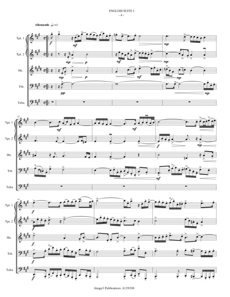 BACH: The Six English Suites Complete BWV 806-811 for Brass Quintet image number null