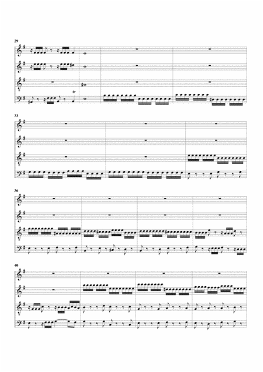 Fugue in e minor (arrangement for 4 recorders) Recorder scores gallery preview page 3