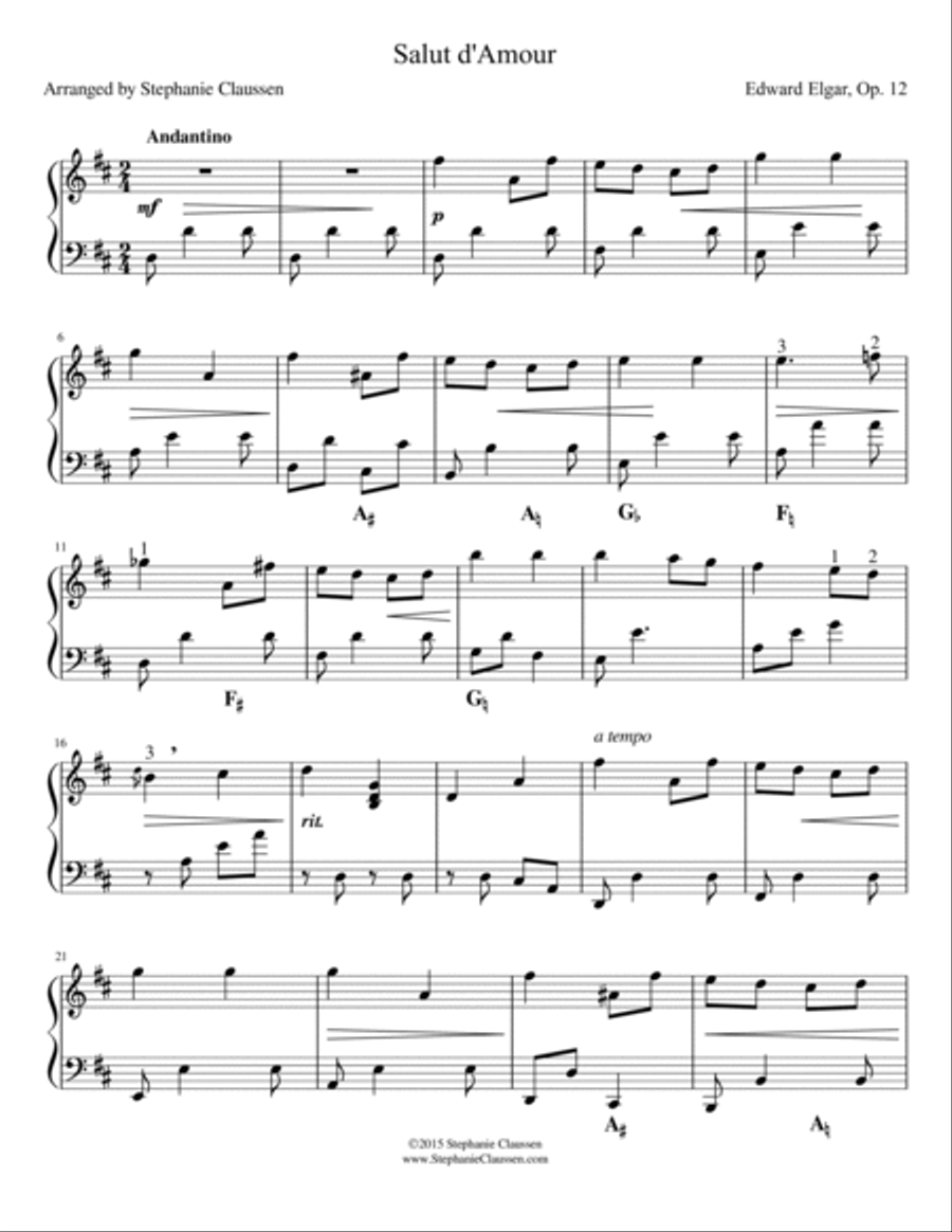 Salut d'Amour (Pedal harp solo)