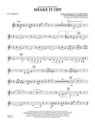 Book cover for Shake It Off - Bb Clarinet 1