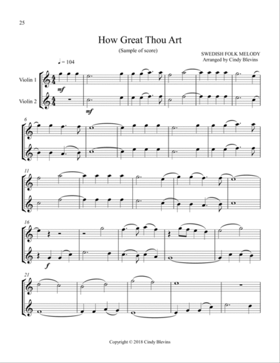 12 Favorite Hymns, Violin Duets String Duet scores gallery preview page 4