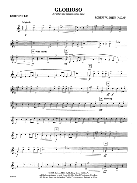 Glorioso (A Fanfare and Procession for Band): Baritone T.C.