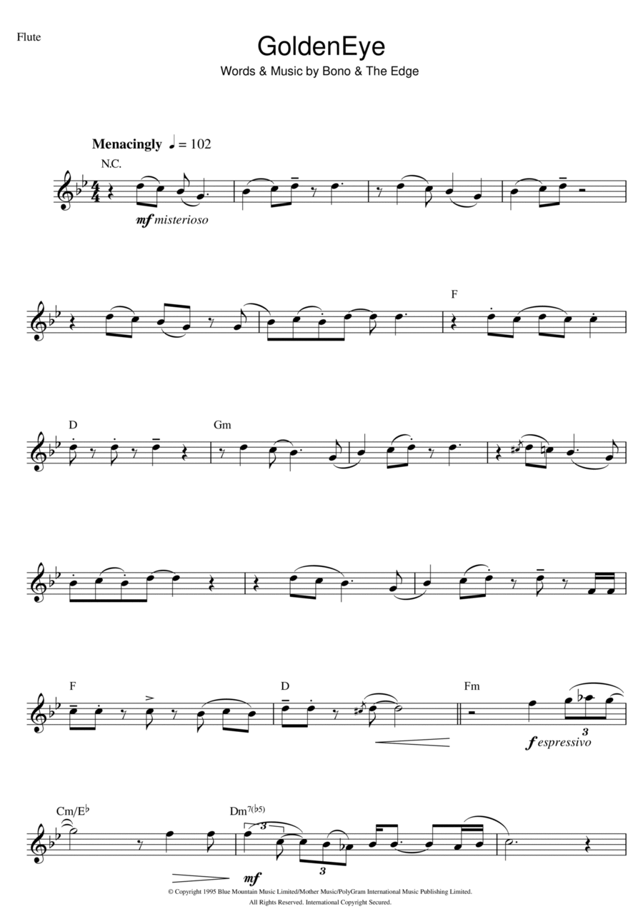 GoldenEye Flute Solo scores gallery preview page 1