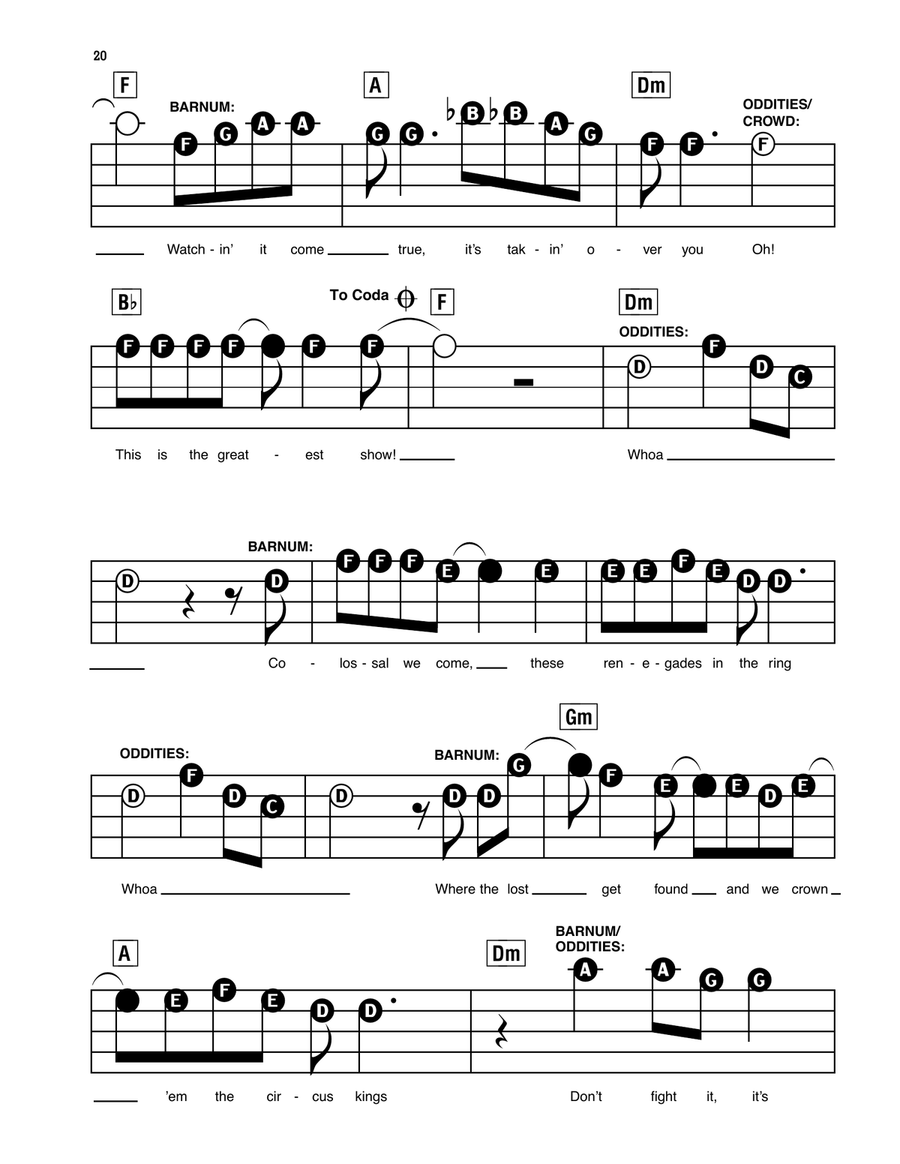 The Greatest Show (from The Greatest Showman) Electronic Keyboard scores gallery preview page 5