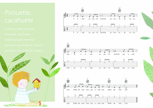 Pirouette cacahuète French traditional children song Melody + Guitar chords + Guitar TAB's