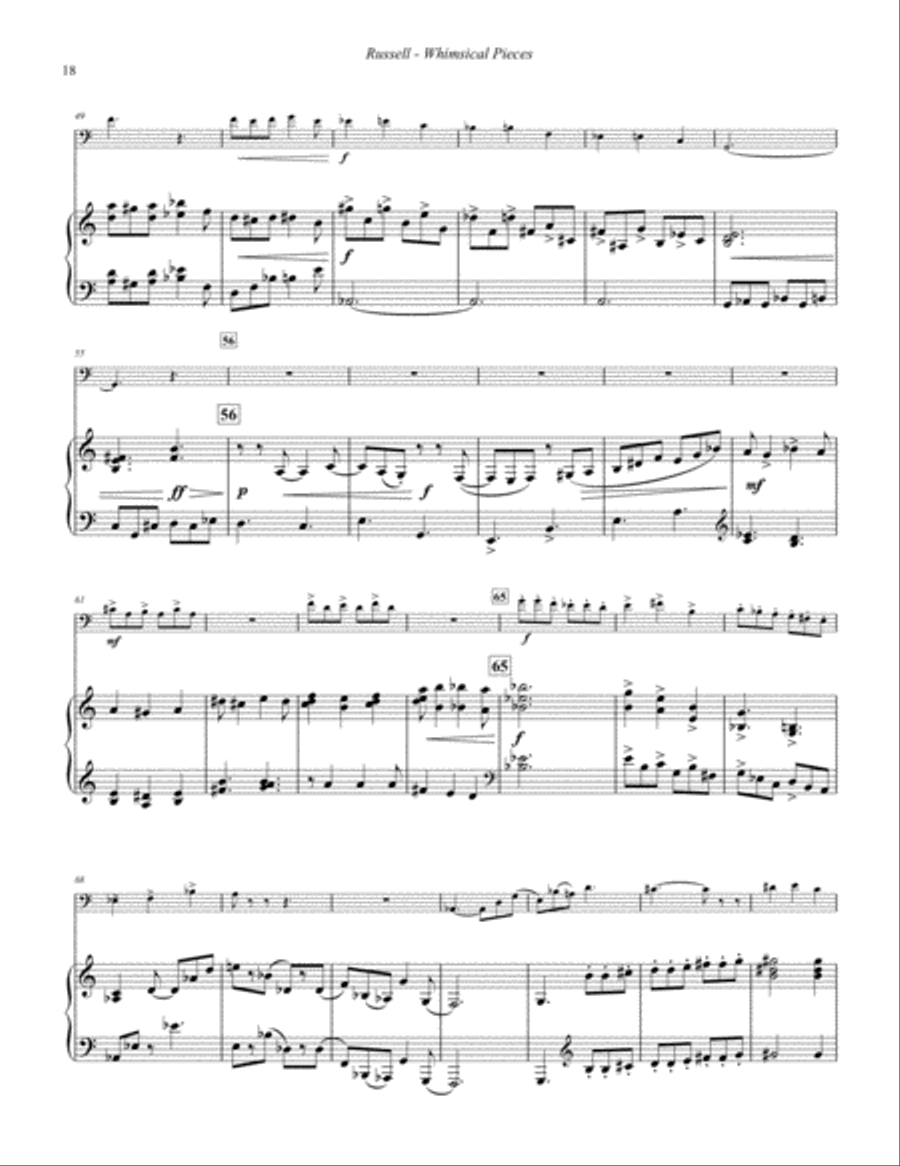Whimsical Pieces for Trombone and Piano Piano Accompaniment scores gallery preview page 10