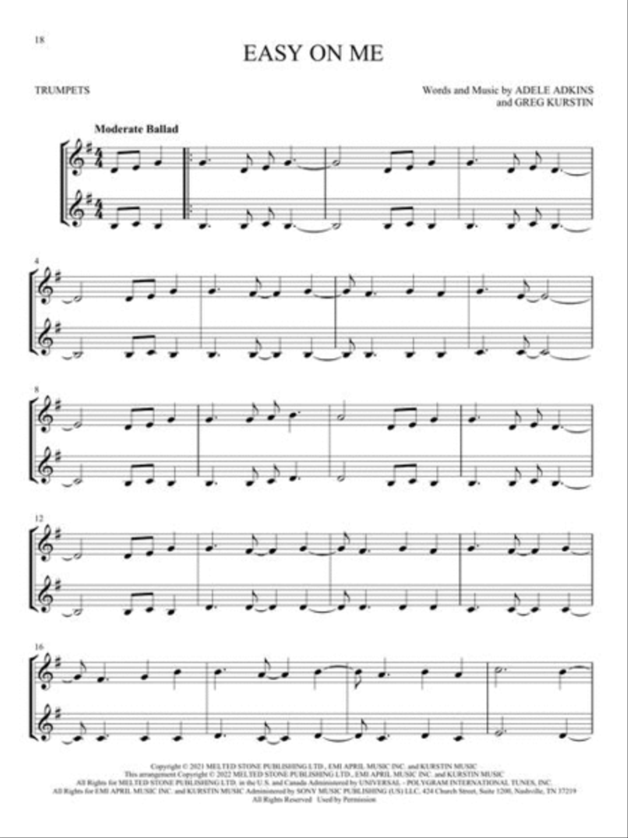 Chart Hits for Two Trumpet scores gallery preview page 5