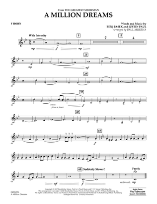 Book cover for A Million Dreams (from The Greatest Showman) (arr. Paul Murtha) - F Horn