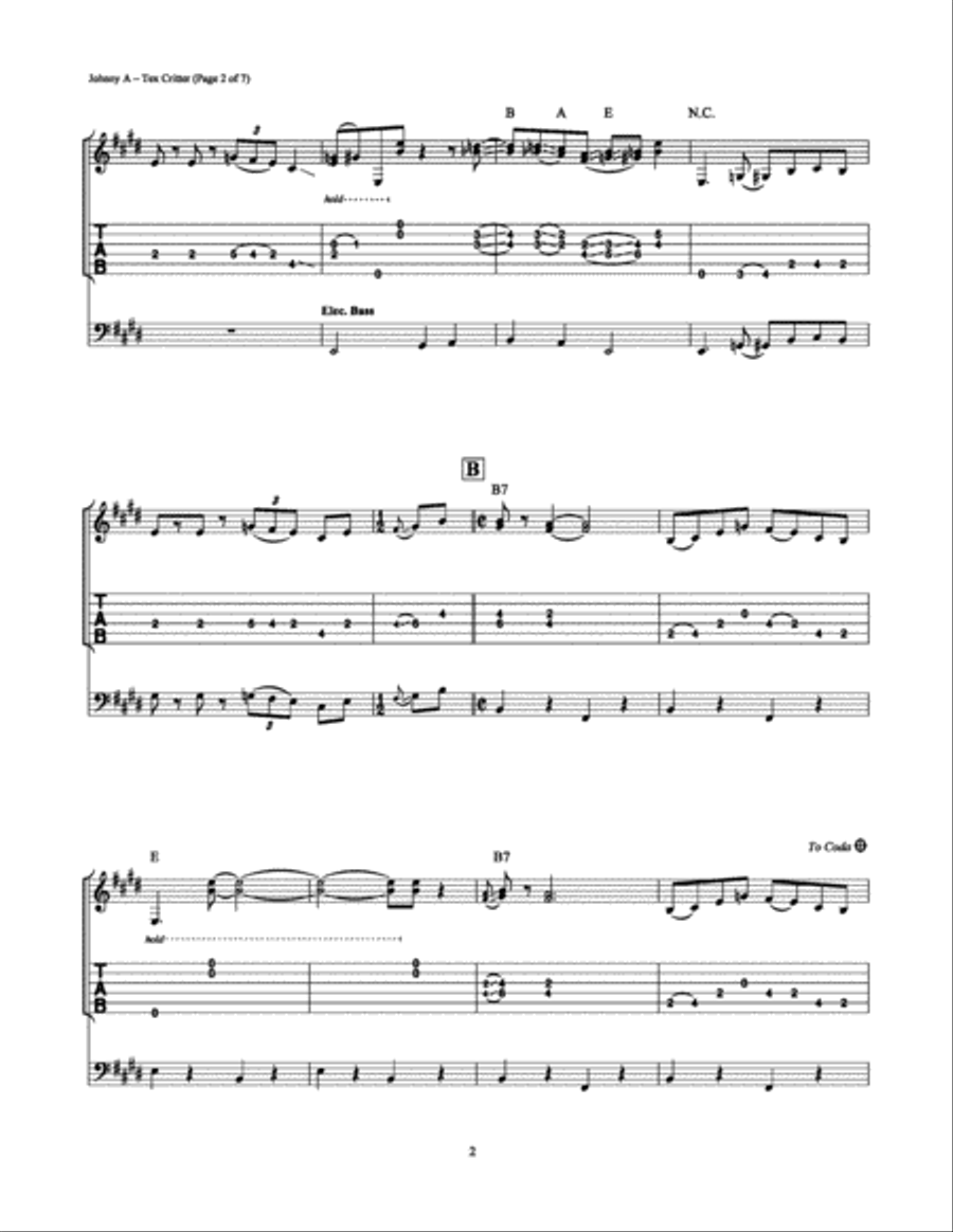 Tex Critter Electric Guitar scores gallery preview page 2
