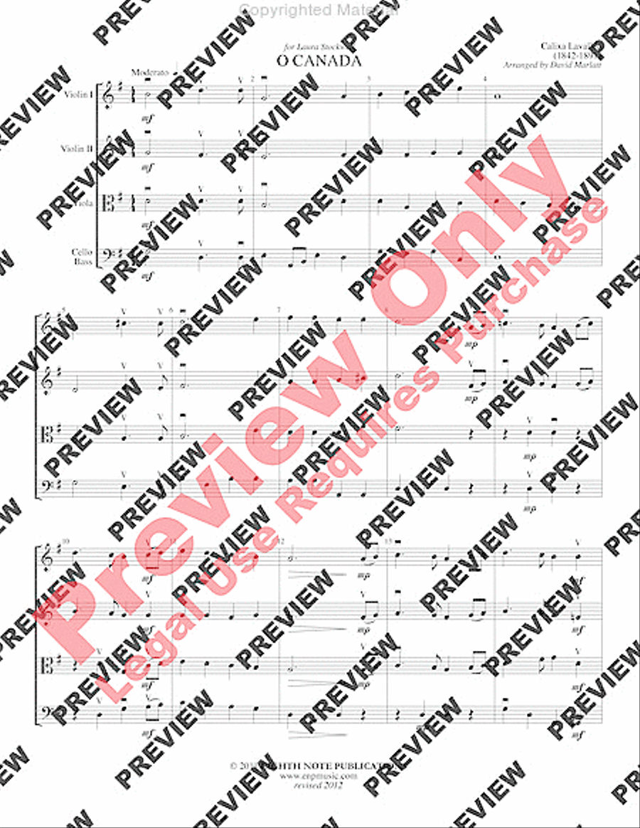 O Canada String Orchestra scores gallery preview page 4