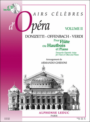 Book cover for Airs Celebres D'operas Vol.2 (flute & Piano) Avec Cd Al29395