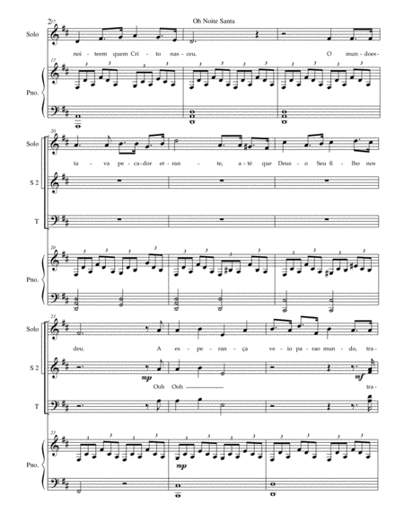 O Santa Noite ( Choir and Dueto com Piano) - PORTUGUES image number null