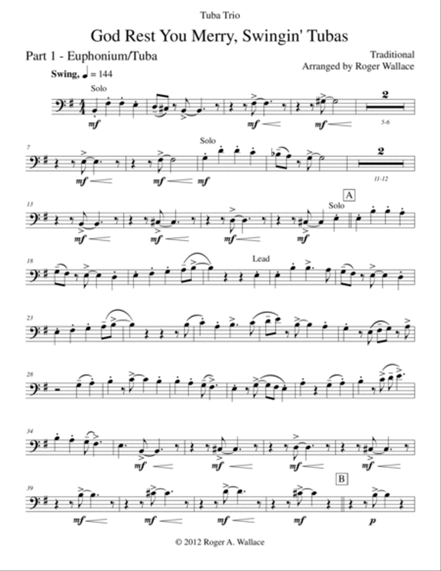 Gentlemen (Tuba Trio), God Rest You Merry Brass Trio scores gallery preview page 6