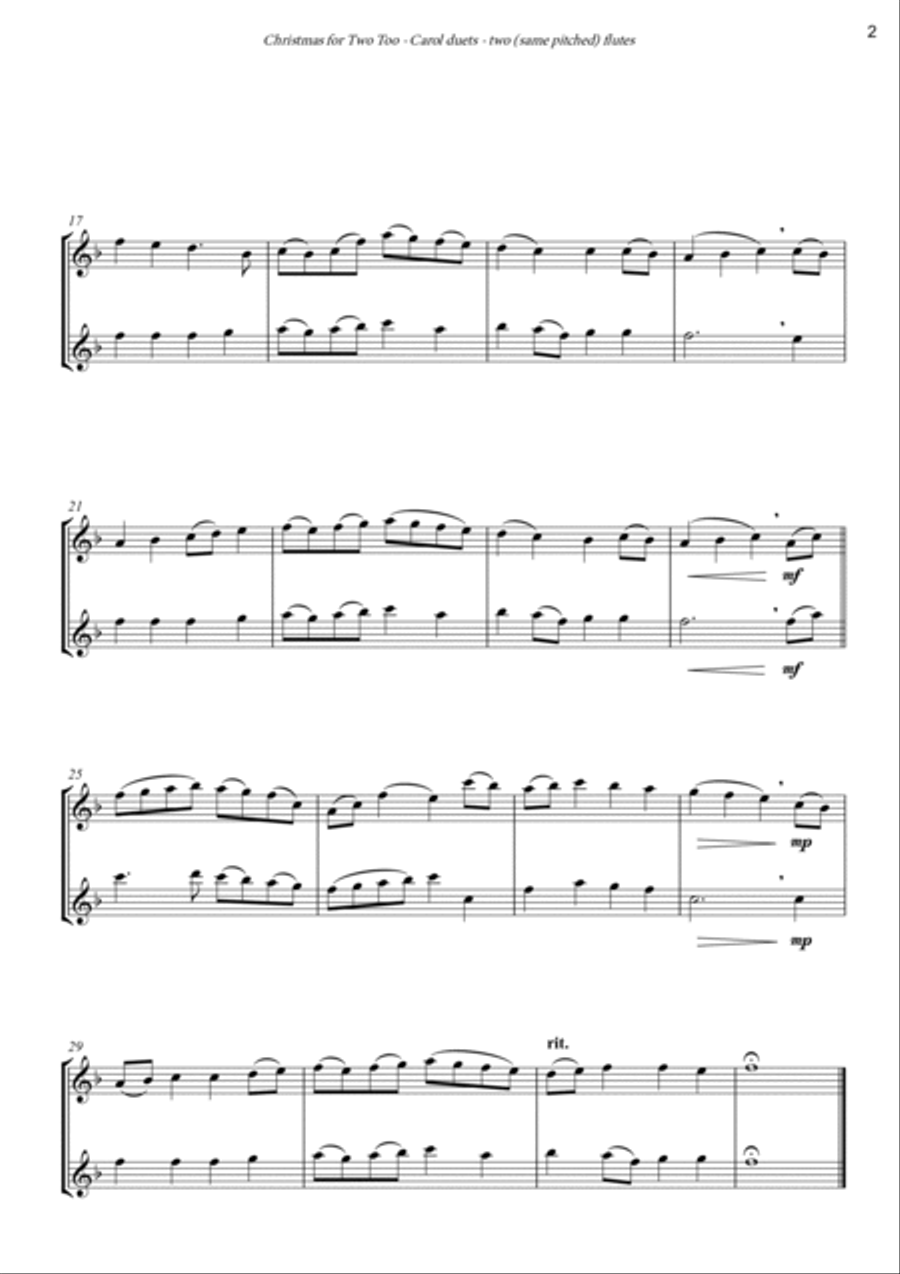 Christmas for Two Too! - 7 easy Christmas duets for flute duet Flute Duet scores gallery preview page 3
