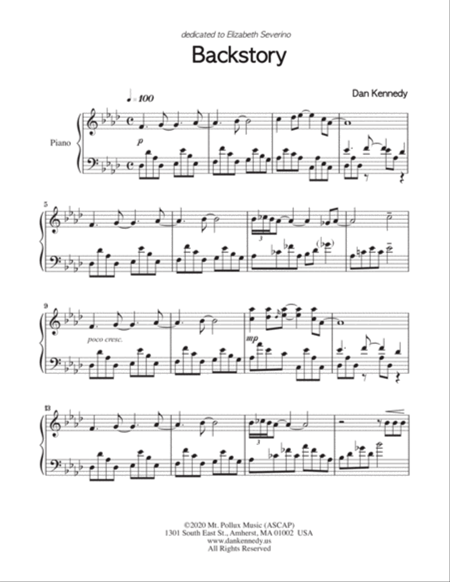 Backstory Piano Solo scores gallery preview page 2