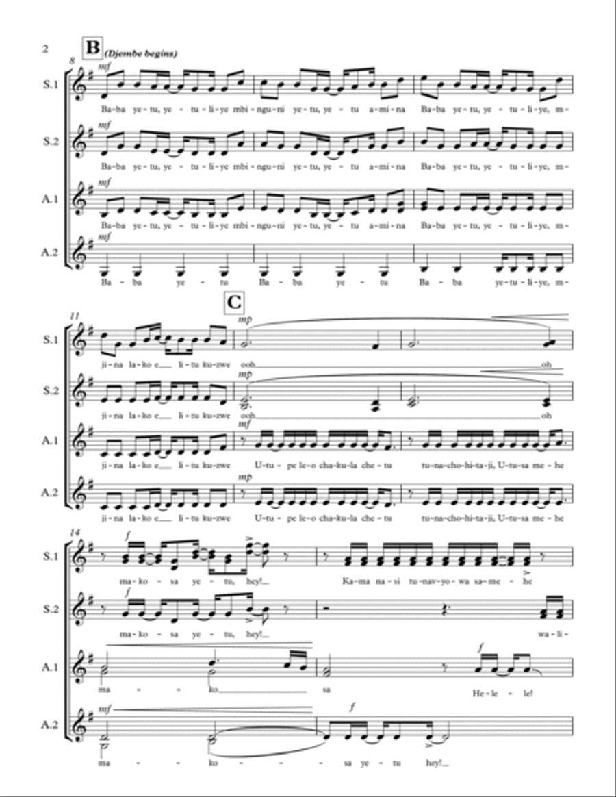 Baba Yetu Baba Yetu SSAA scores gallery preview page 2