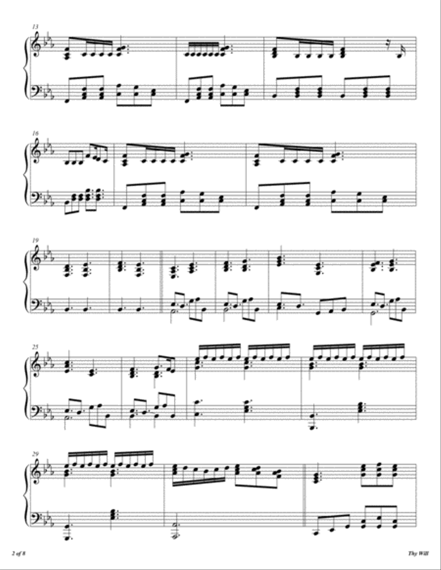 Thy Will Thy Will Piano Solo scores gallery preview page 3