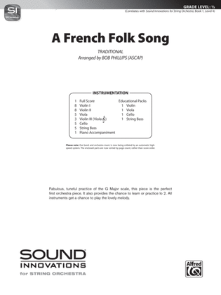 Book cover for A French Folk Song: Score
