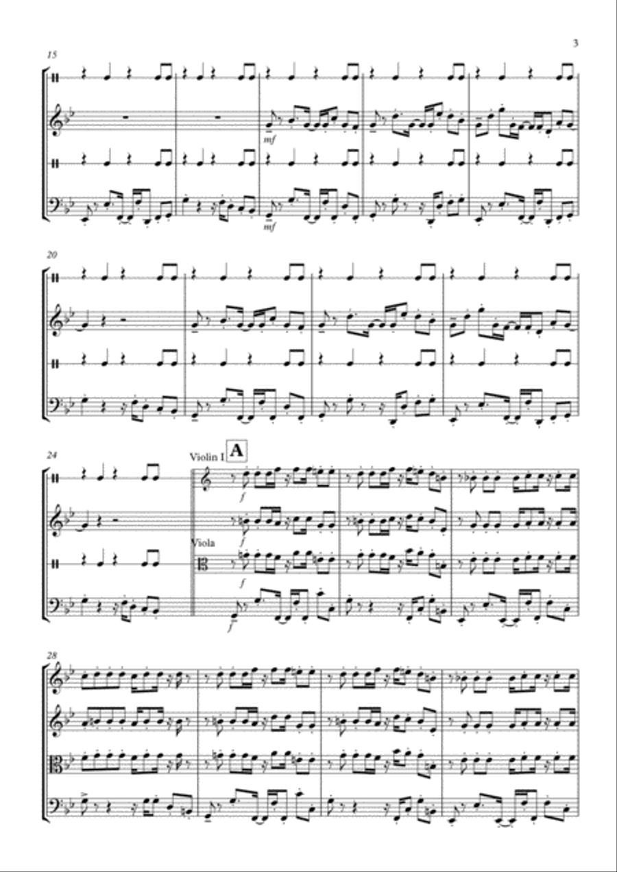 Axel F String Quartet scores gallery preview page 3