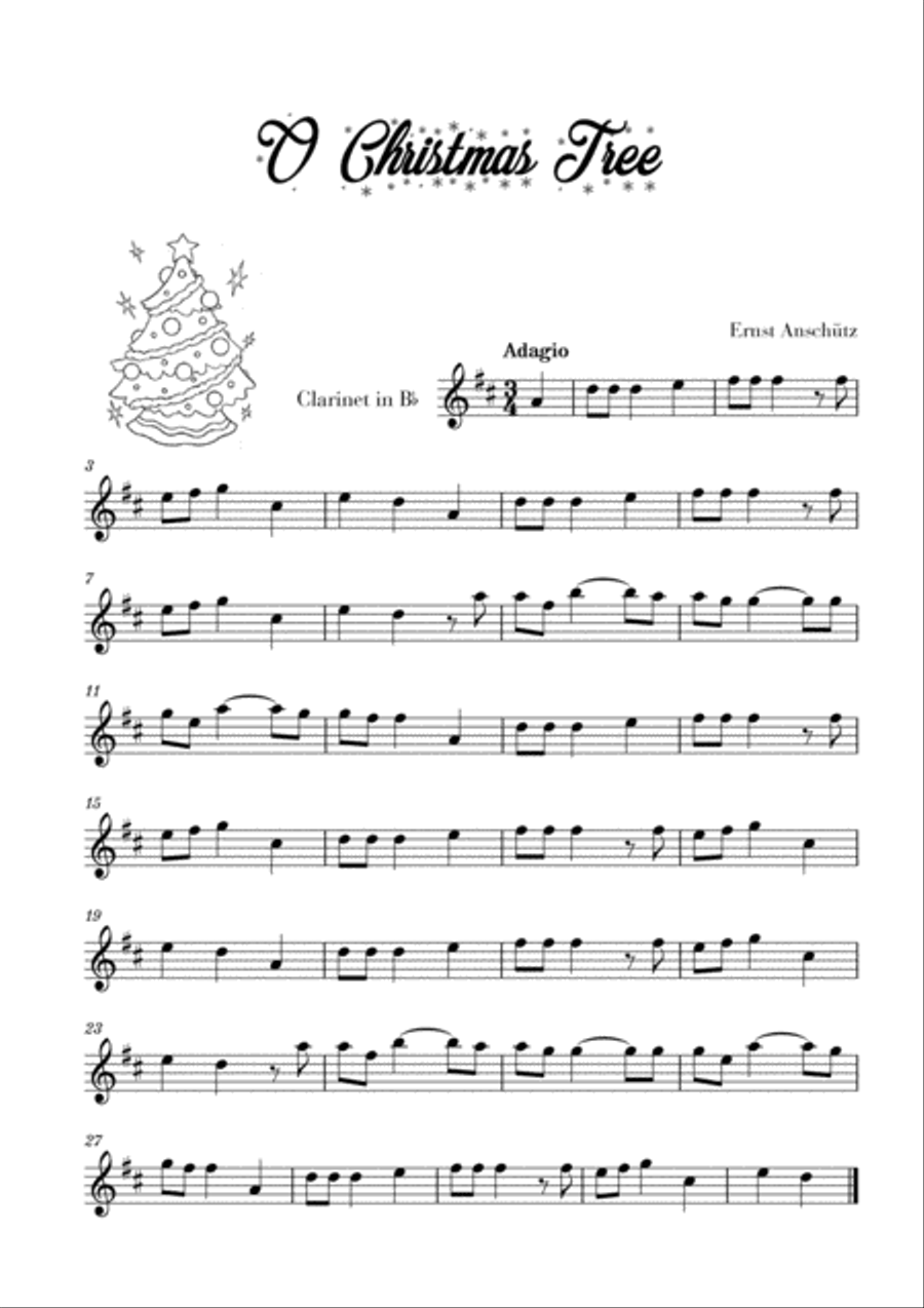 O Christmas Tree (for Clarinet) Clarinet Solo scores gallery preview page 1