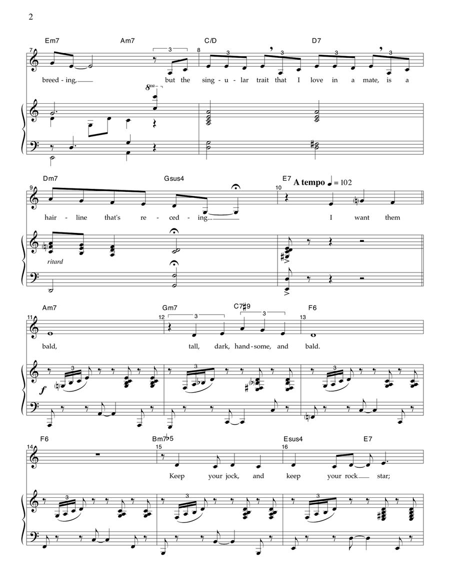 I Want Them... (Bald) Piano, Vocal scores gallery preview page 2