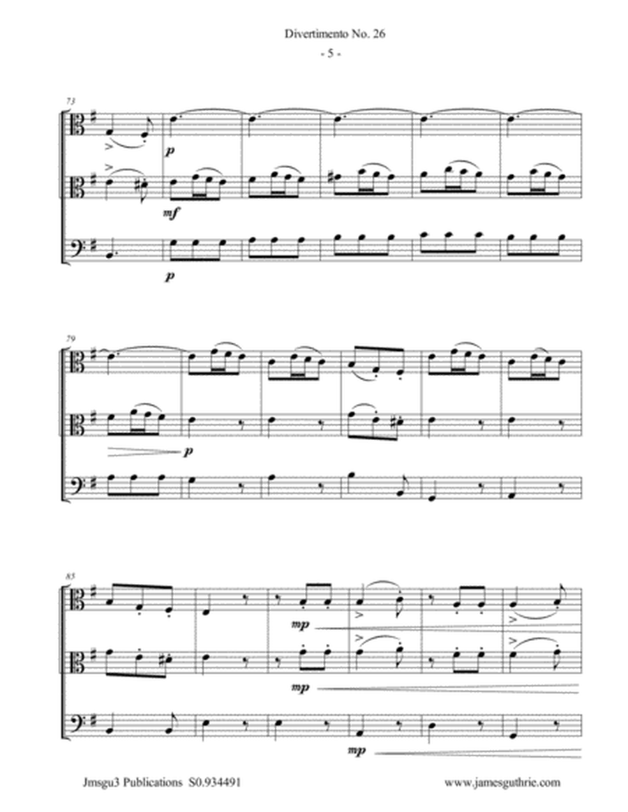 Haydn: Divertimento No. 26, Trio for 2 Violas & Cello image number null