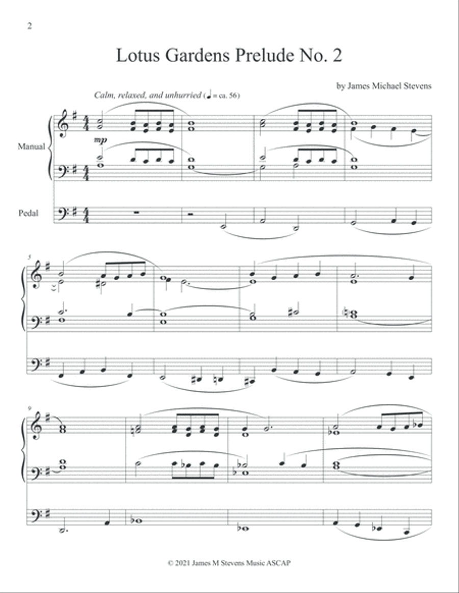 Lotus Gardens Prelude No. 2 Organ Solo scores gallery preview page 2