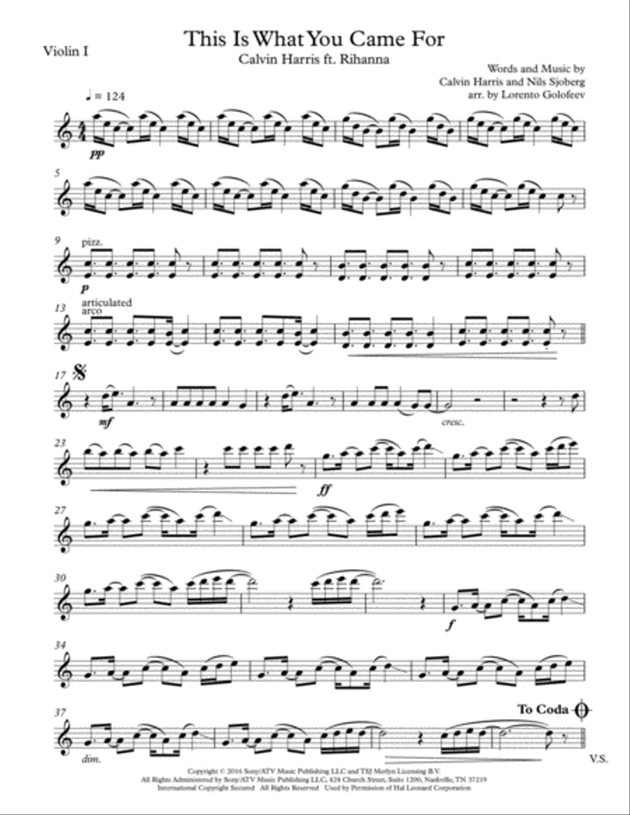 This Is What You Came For String Quartet scores gallery preview page 1