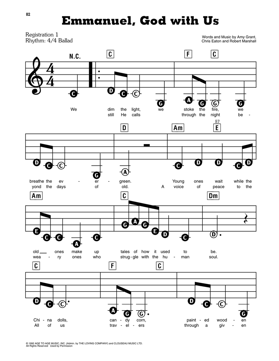 Emmanuel, God With Us Electronic Keyboard scores gallery preview page 1