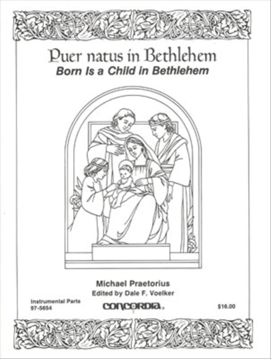 Born Is a Child in Bethlehem / Puer natus in Bethlehem (Instrumental Parts) Horn scores gallery preview page 1
