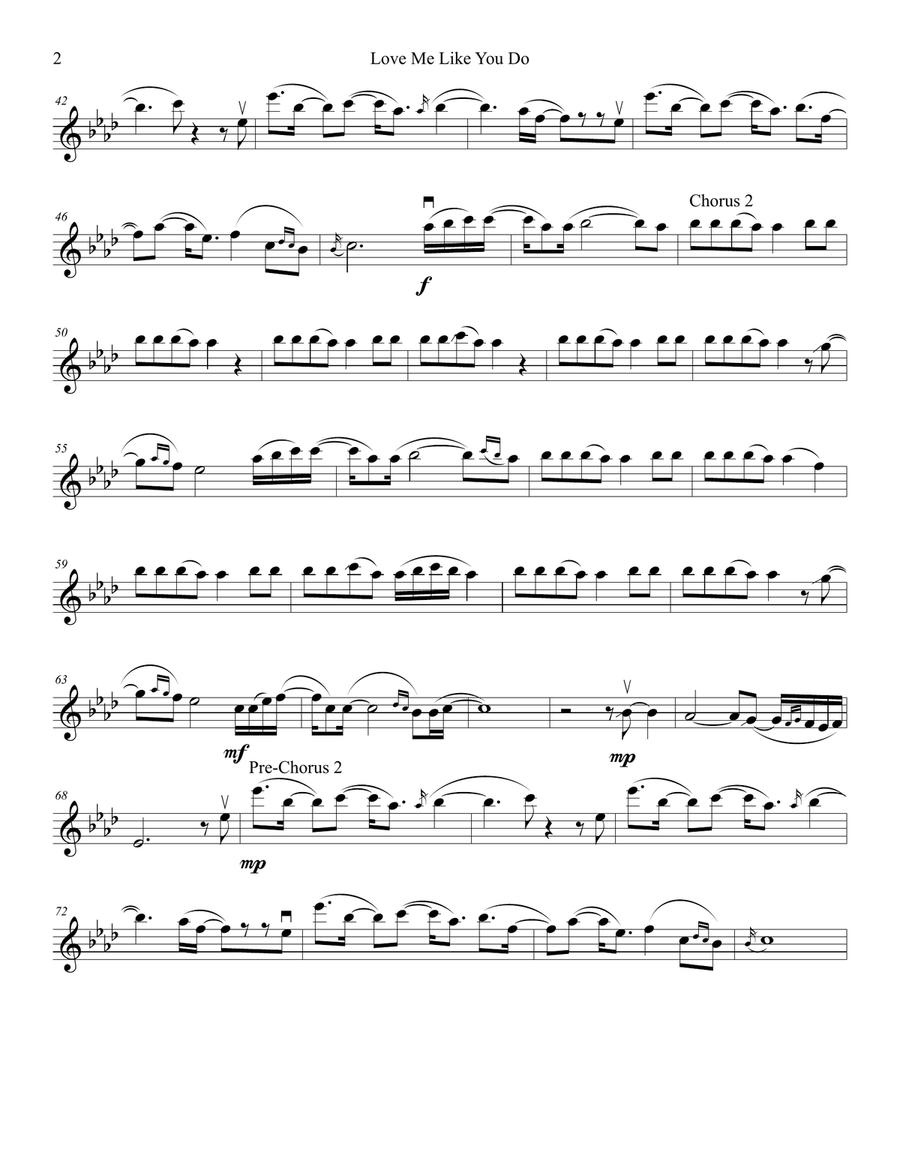 Love Me Like You Do Violin Solo scores gallery preview page 2