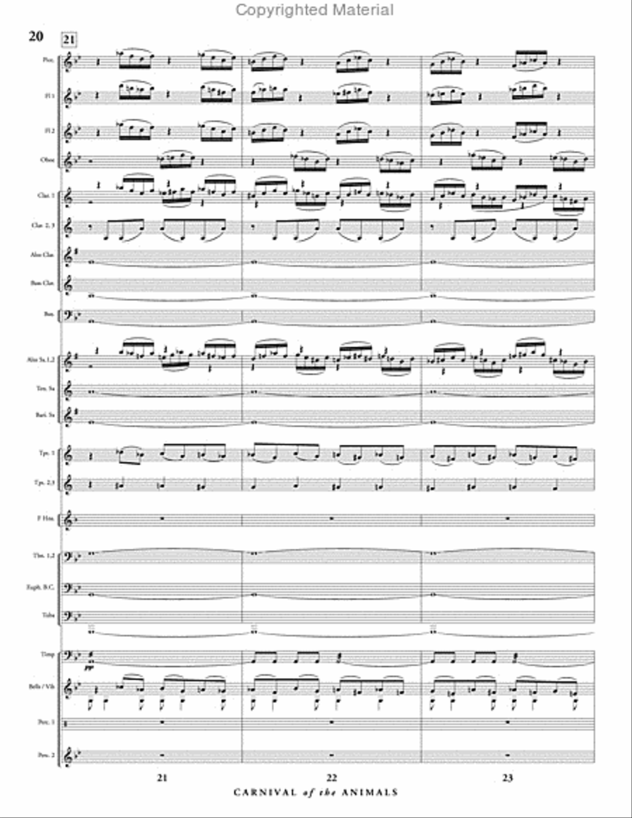 Carnival of the Animals Carnival of the Animals Concert Band scores gallery preview page 21