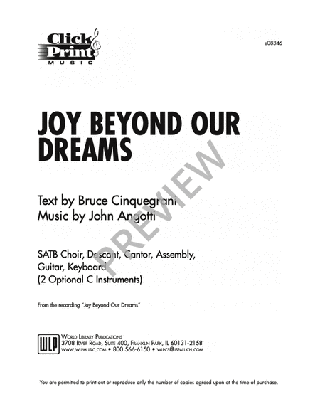 Joy Beyond Our Dreams