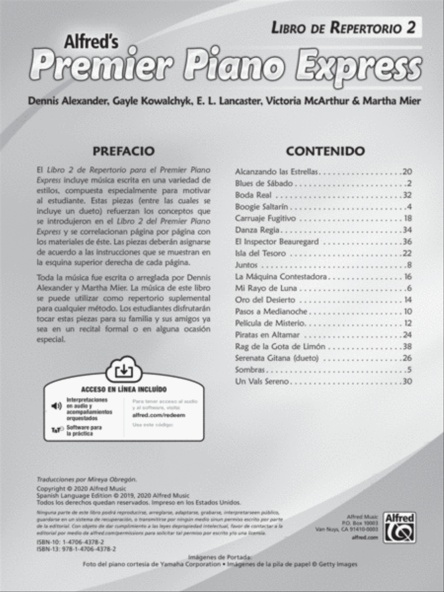 Premier Piano Express -- Libro de Repertorio 2 Piano Method scores gallery preview page 2