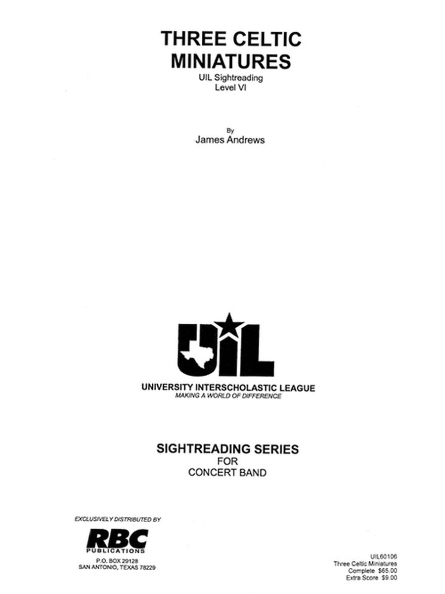 Three Celtic Miniatures (Score) Concert Band scores gallery preview page 1