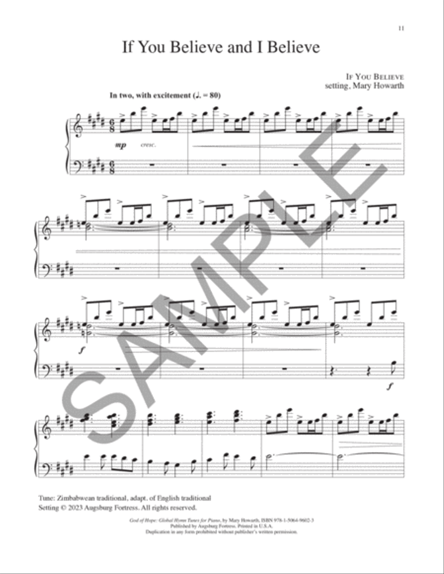 God of Hope: Global Hymn Tunes for Piano Piano Solo scores gallery preview page 5