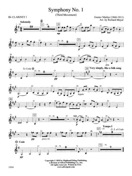 Symphony No. 1, 3rd Movement: 1st B-flat Clarinet
