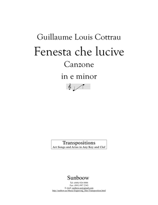 Cottrau: Fenesta che lucive (transposed to e minor)