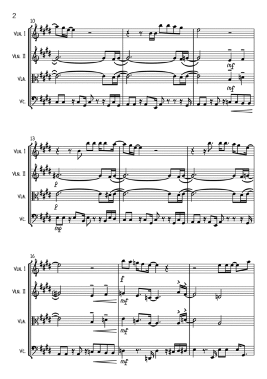 Lovely Day String Quartet scores gallery preview page 2