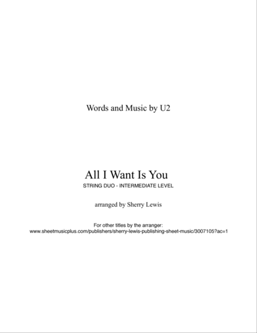 All I Want Is You String Duet scores gallery preview page 2